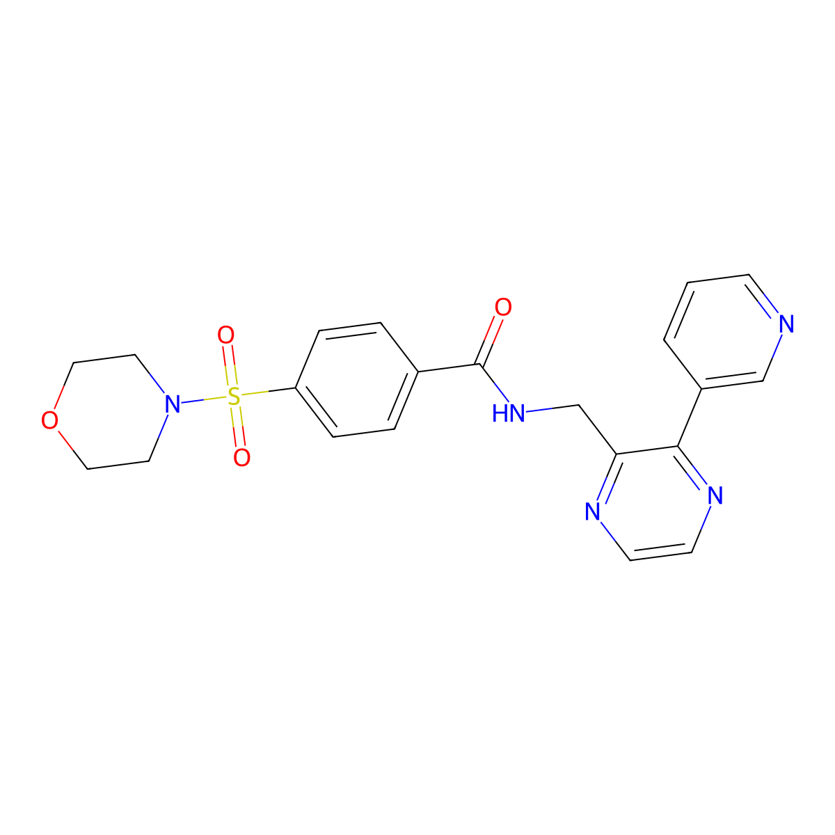4-(morpholine-4-sulfonyl)-N-{[3-(pyridin-3-yl)pyrazin-2-yl]methyl}benzamide molecular structure, CAS 2034562-67-7