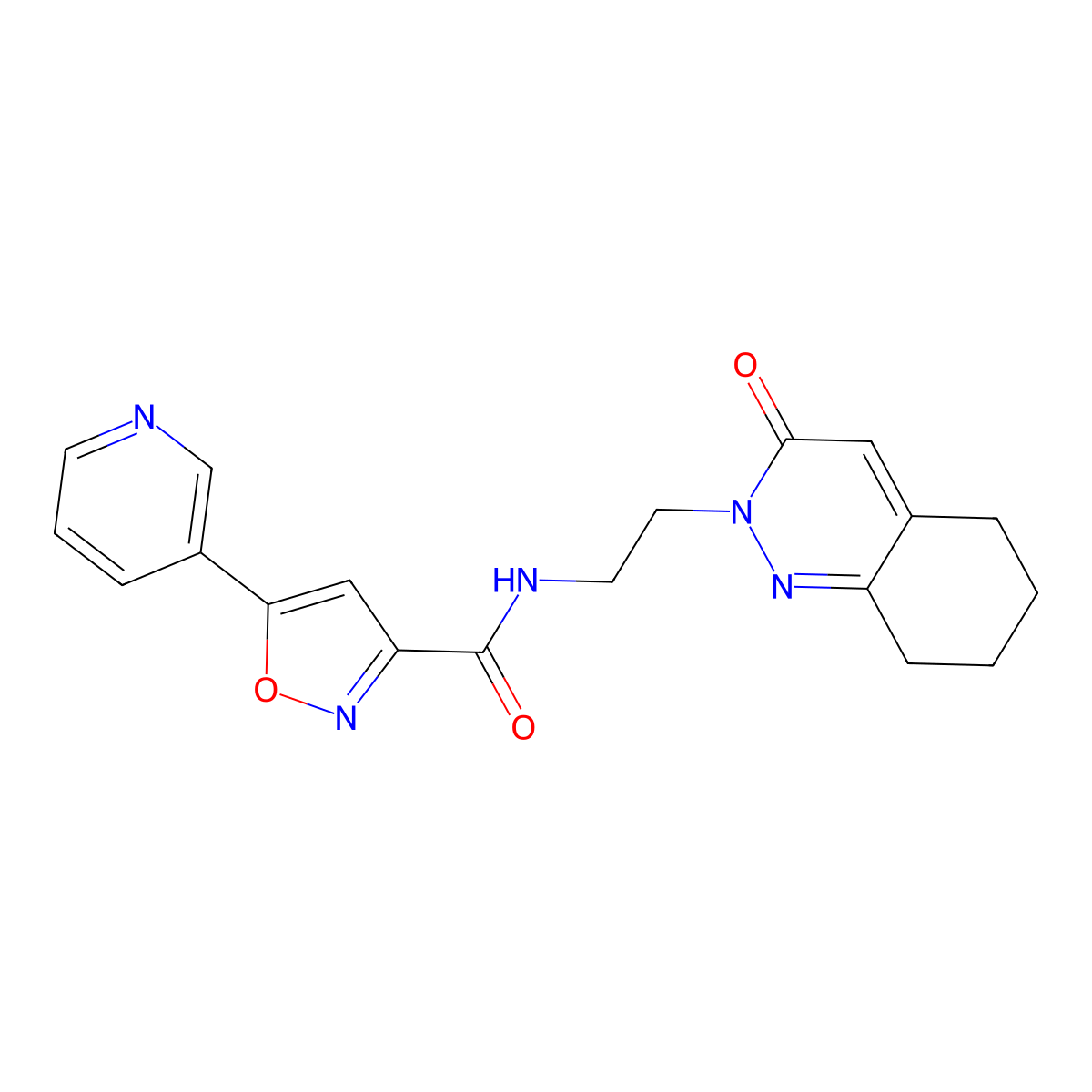 N-(2-(3-oxo-5,6,7,8-tetrahydrocinnolin-2(3H)-yl)ethyl)-5-(pyridin-3-yl)isoxazole-3-carboxamide molecular structure, CAS 2034562-78-0