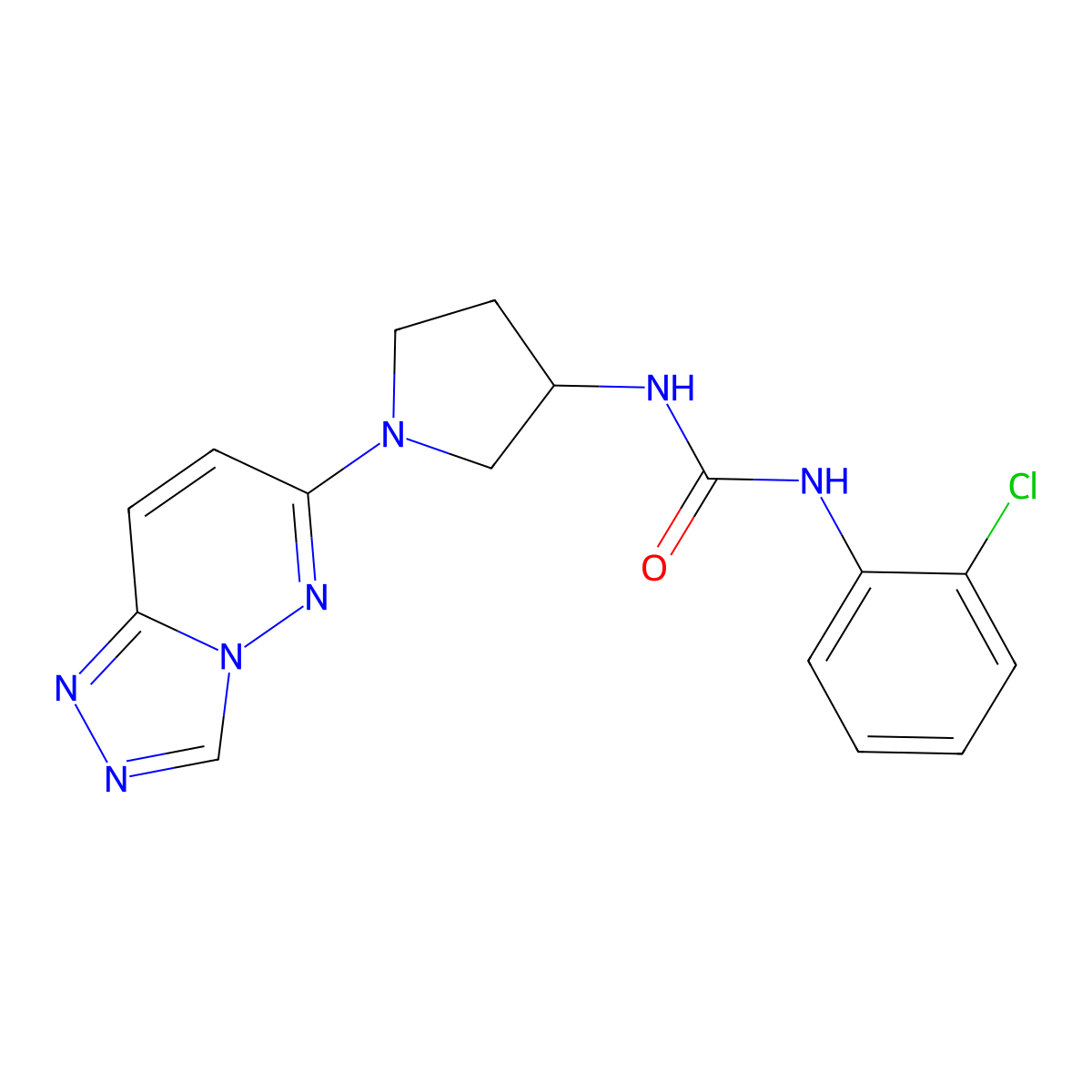 1-(1-([1,2,4]Triazolo[4,3-b]pyridazin-6-yl)pyrrolidin-3-yl)-3-(2-chlorophenyl)urea molecular structure, CAS 2034562-80-4