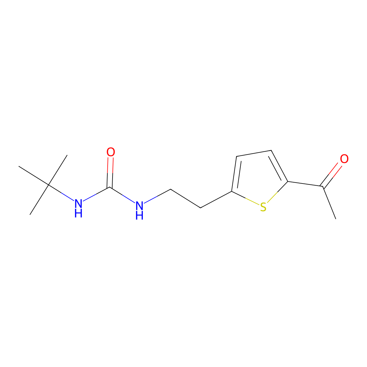 1-[2-(5-Acetylthiophen-2-yl)ethyl]-3-tert-butylurea molecular structure, CAS 2034562-87-1