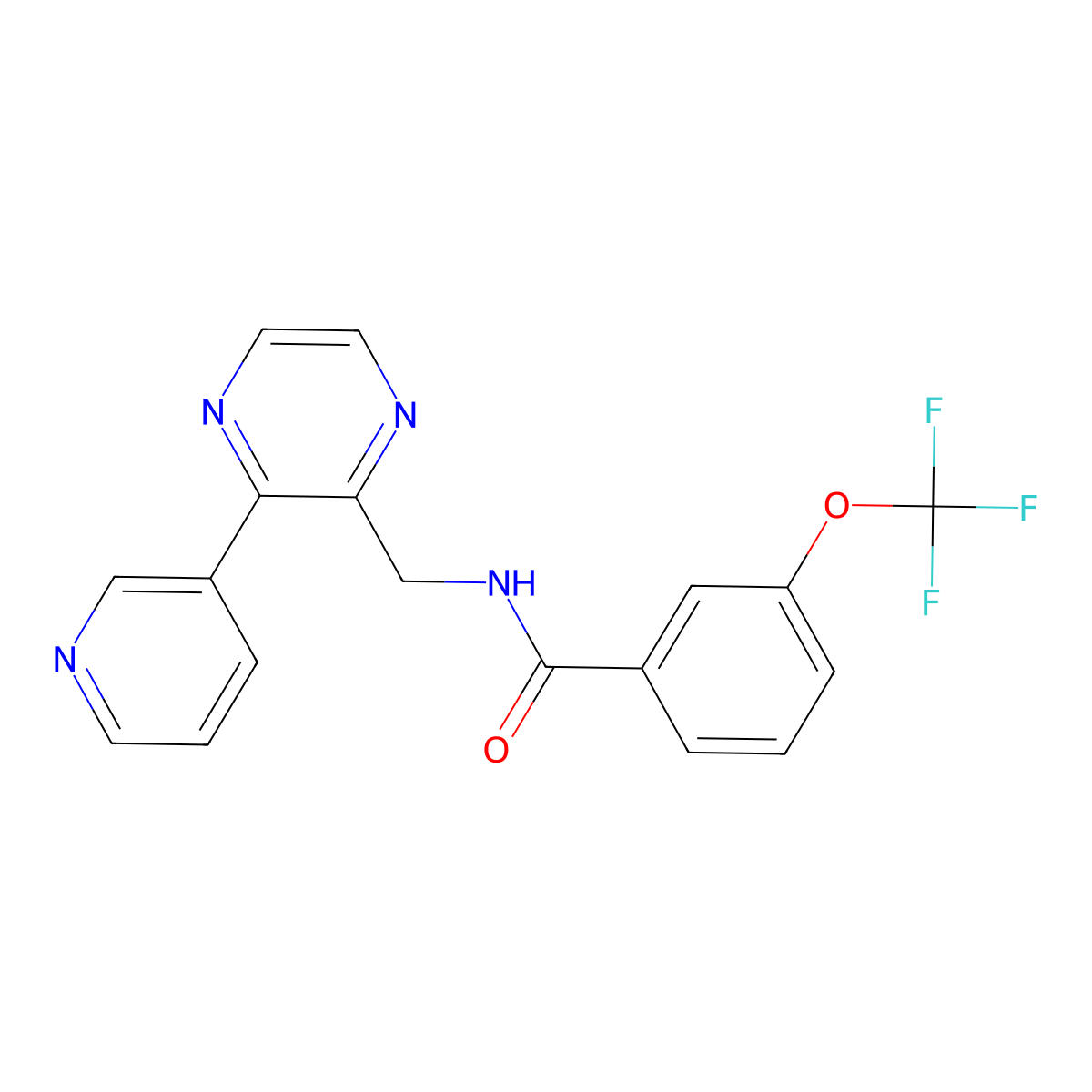 N-{[3-(pyridin-3-yl)pyrazin-2-yl]methyl}-3-(trifluoromethoxy)benzamide molecular structure, CAS 2034562-95-1