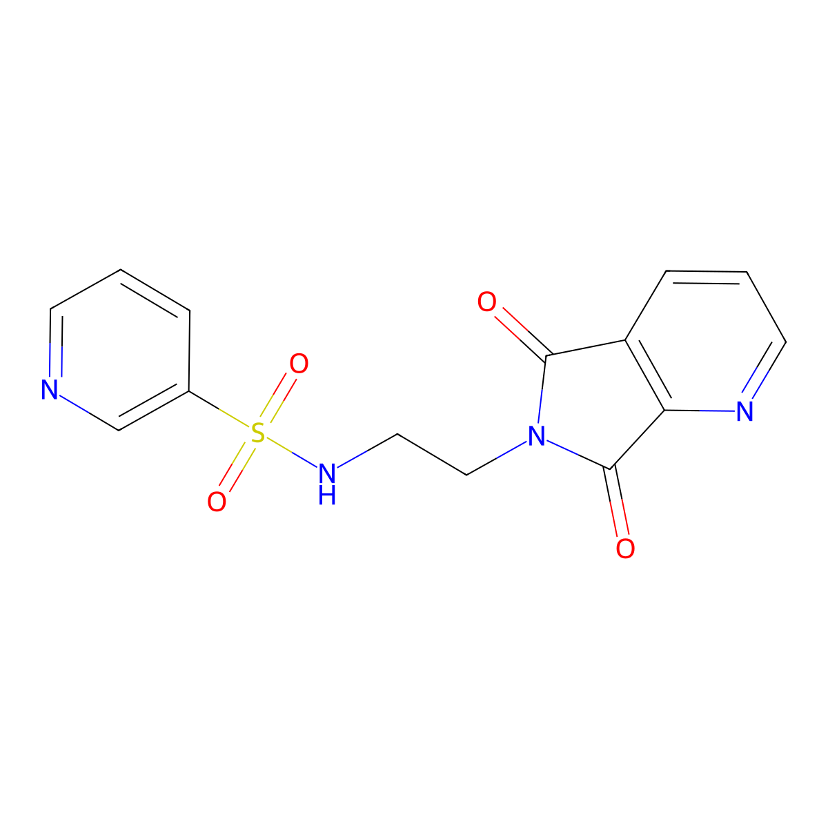 N-(2-(5,7-dioxo-5H-pyrrolo[3,4-b]pyridin-6(7H)-yl)ethyl)pyridine-3-sulfonamide molecular structure, CAS 2034562-99-5