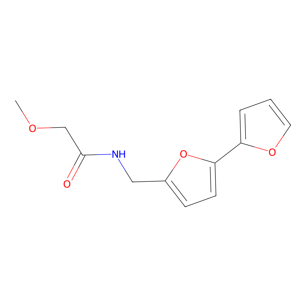 N-({[2,2'-bifuran]-5-yl}methyl)-2-methoxyacetamide molecular structure, CAS 2034563-00-1