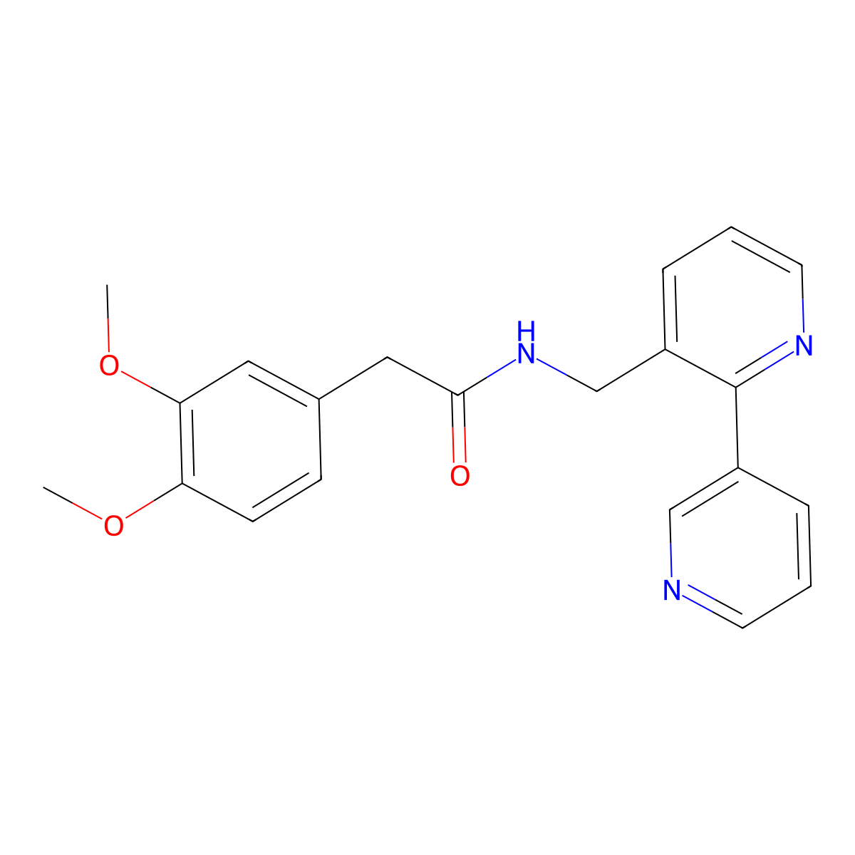 N-([2,3'-bipyridin]-3-ylmethyl)-2-(3,4-dimethoxyphenyl)acetamide molecular structure, CAS 2034563-02-3