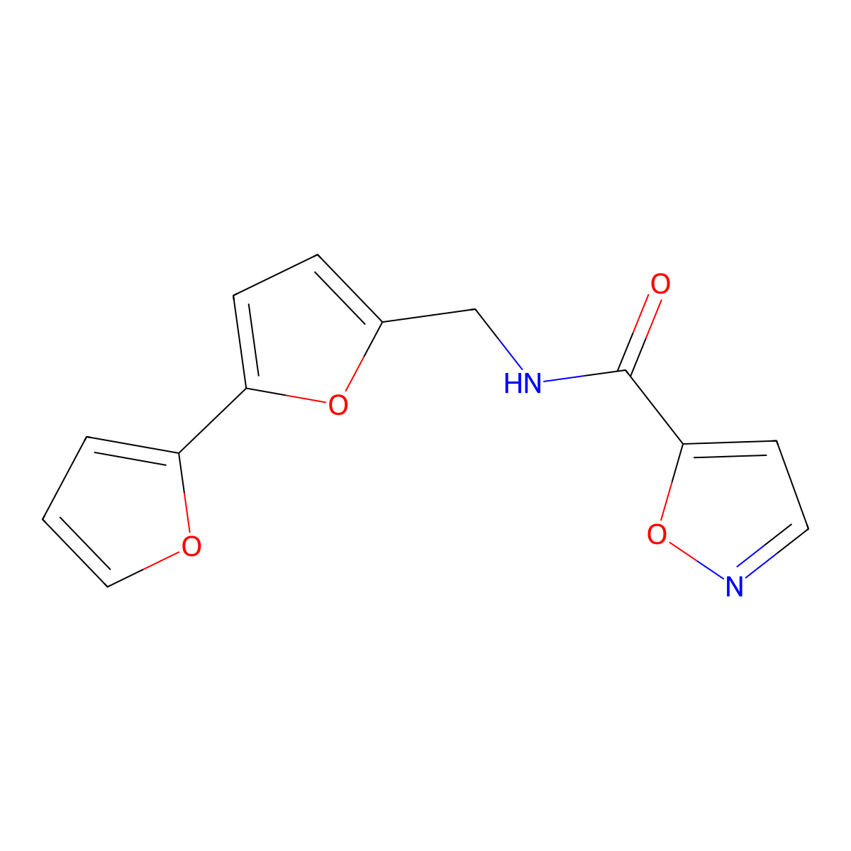 N-({[2,2'-bifuran]-5-yl}methyl)-1,2-oxazole-5-carboxamide molecular structure, CAS 2034563-06-7
