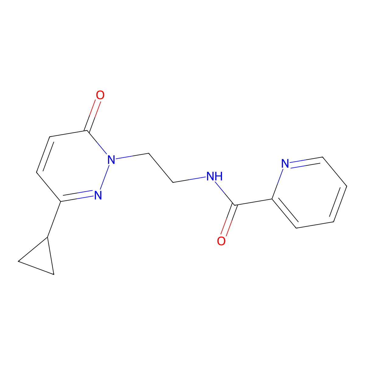 N-(2-(3-cyclopropyl-6-oxopyridazin-1(6H)-yl)ethyl)picolinamide molecular structure, CAS 2034563-12-5