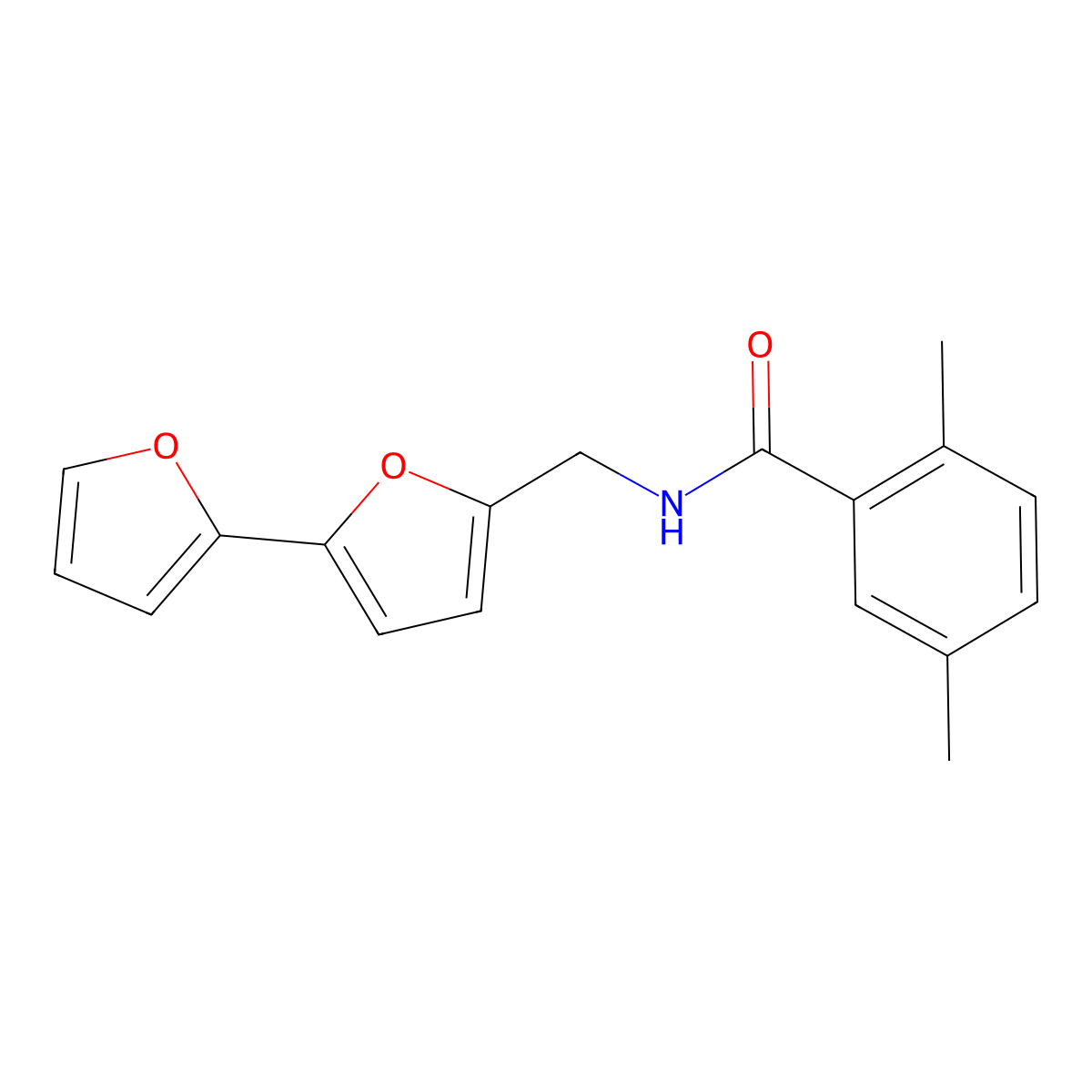 N-([2,2'-bifuran]-5-ylmethyl)-2,5-dimethylbenzamide molecular structure, CAS 2034563-13-6
