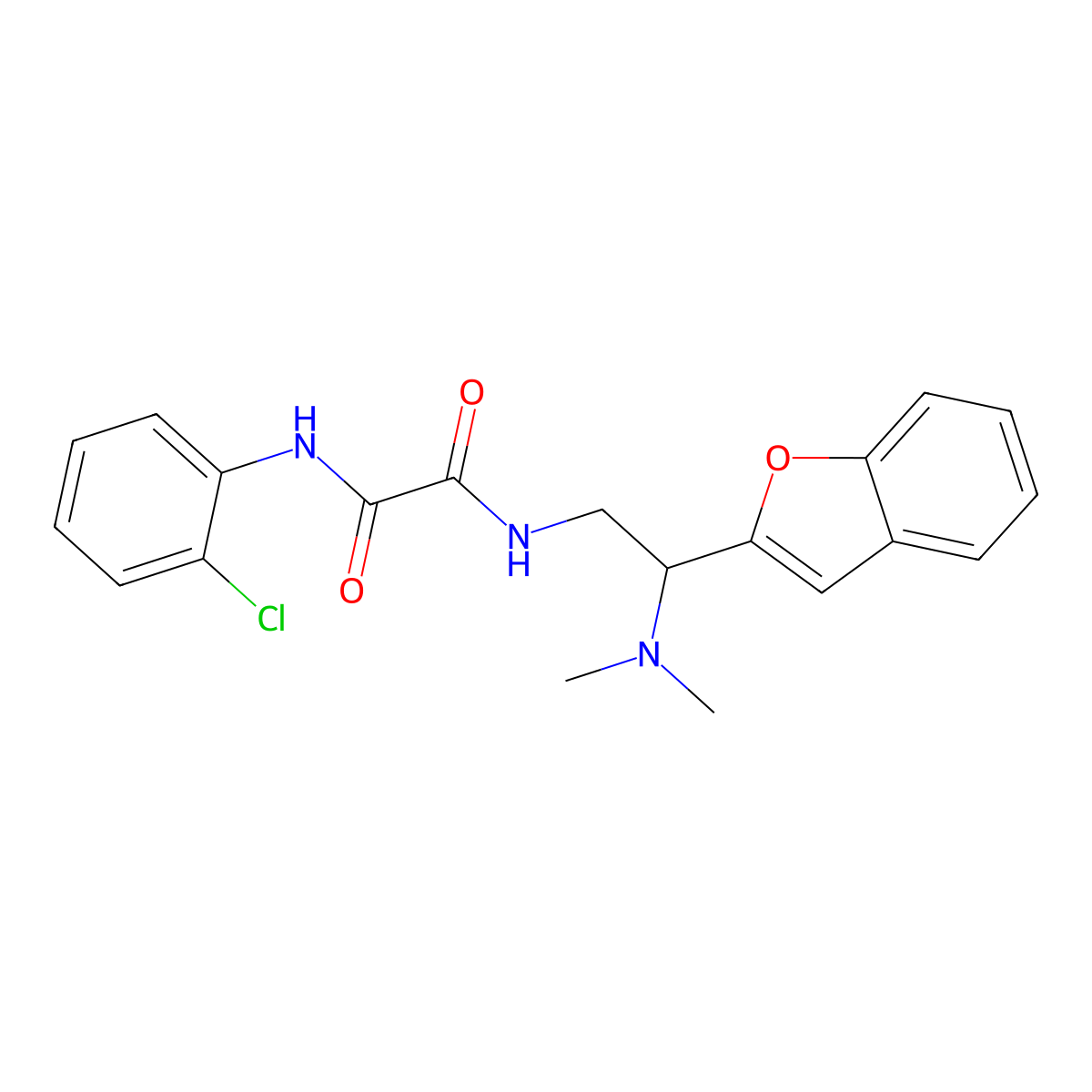 N1-(2-(benzofuran-2-yl)-2-(dimethylamino)ethyl)-N2-(2-chlorophenyl)oxalamide molecular structure, CAS 2034563-18-1