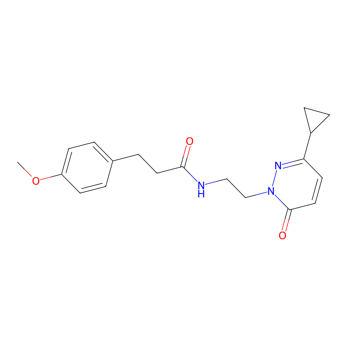 N-(2-(3-cyclopropyl-6-oxopyridazin-1(6H)-yl)ethyl)-3-(4-methoxyphenyl)propanamide molecular structure, CAS 2034563-24-9