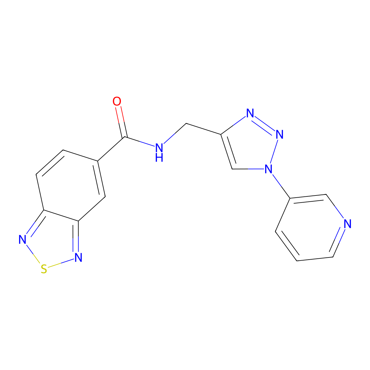 N-((1-(pyridin-3-yl)-1H-1,2,3-triazol-4-yl)methyl)benzo[c][1,2,5]thiadiazole-5-carboxamide molecular structure, CAS 2034563-25-0