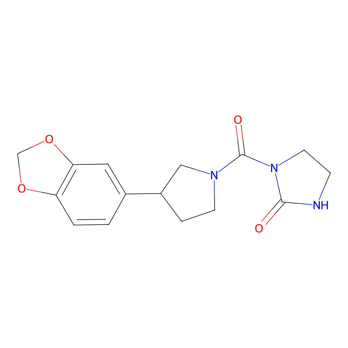 1-(3-(Benzo[d][1,3]dioxol-5-yl)pyrrolidine-1-carbonyl)imidazolidin-2-one molecular structure, CAS 2034563-26-1