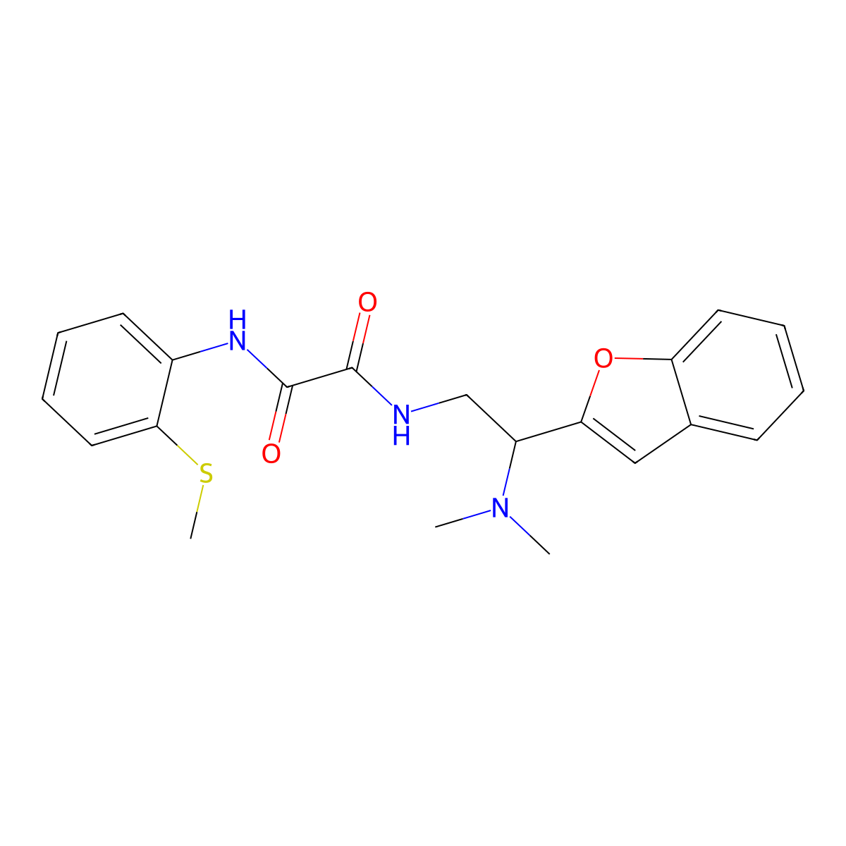 N1-(2-(benzofuran-2-yl)-2-(dimethylamino)ethyl)-N2-(2-(methylthio)phenyl)oxalamide molecular structure, CAS 2034563-28-3