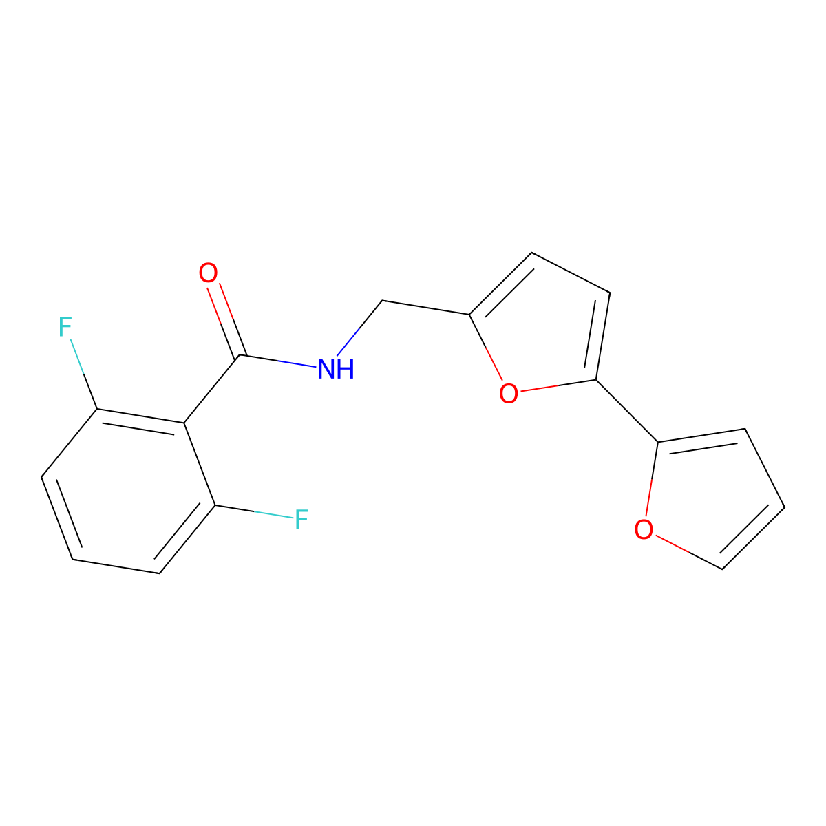 N-([2,2'-bifuran]-5-ylmethyl)-2,6-difluorobenzamide molecular structure, CAS 2034563-33-0