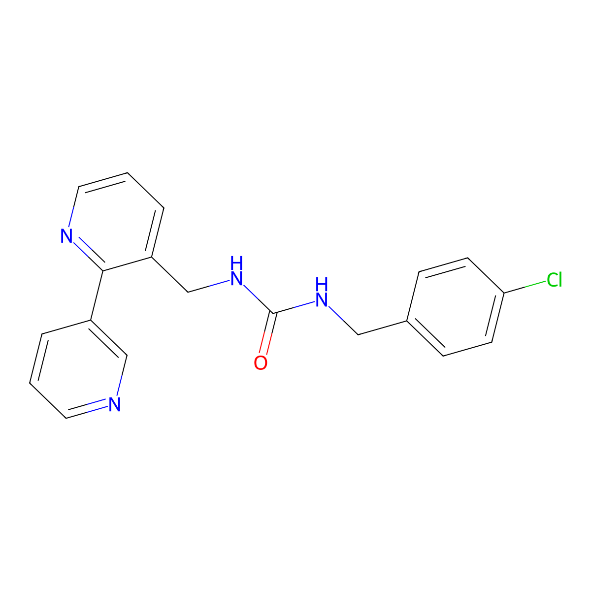 1-([2,3'-Bipyridin]-3-ylmethyl)-3-(4-chlorobenzyl)urea molecular structure, CAS 2034563-44-3
