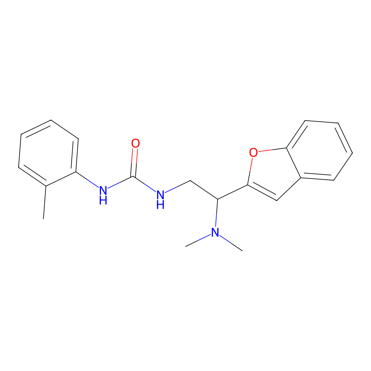 1-(2-(Benzofuran-2-yl)-2-(dimethylamino)ethyl)-3-(o-tolyl)urea molecular structure, CAS 2034563-45-4