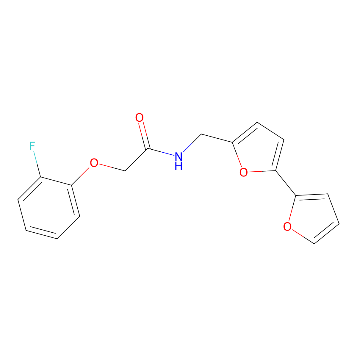 N-({[2,2'-bifuran]-5-yl}methyl)-2-(2-fluorophenoxy)acetamide molecular structure, CAS 2034563-46-5
