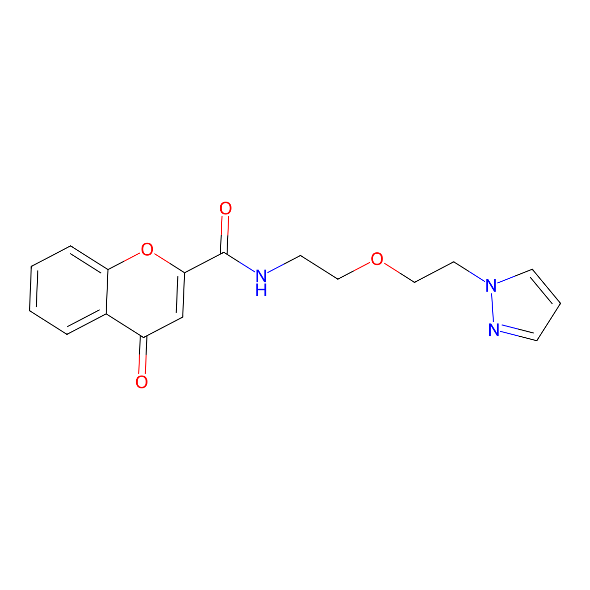 4-oxo-N-{2-[2-(1H-pyrazol-1-yl)ethoxy]ethyl}-4H-chromene-2-carboxamide molecular structure, CAS 2034563-48-7