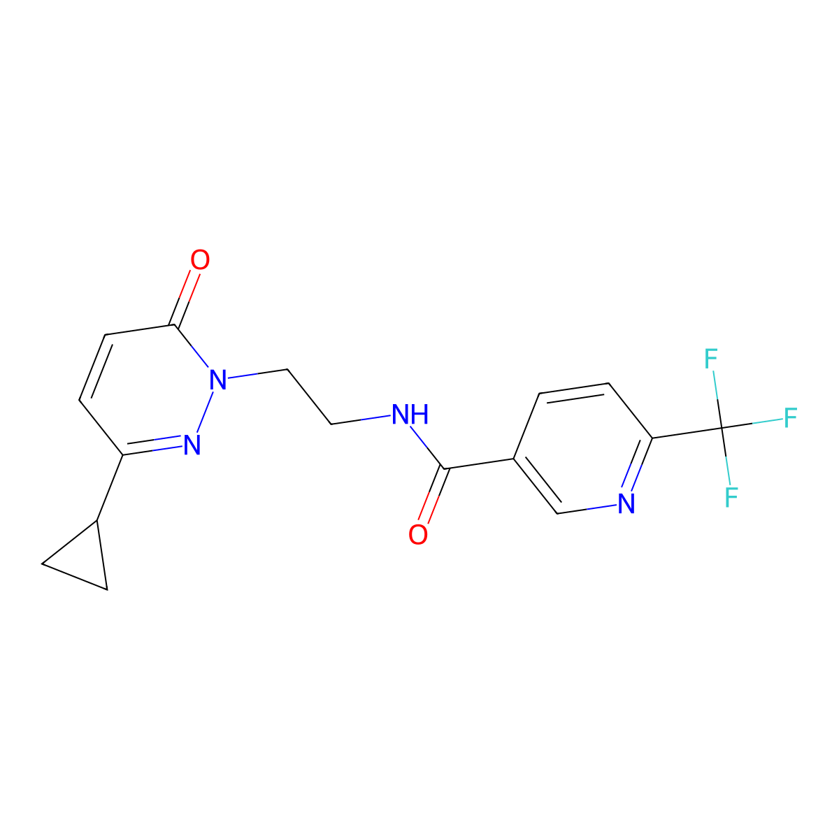 N-(2-(3-cyclopropyl-6-oxopyridazin-1(6H)-yl)ethyl)-6-(trifluoromethyl)nicotinamide molecular structure, CAS 2034563-54-5