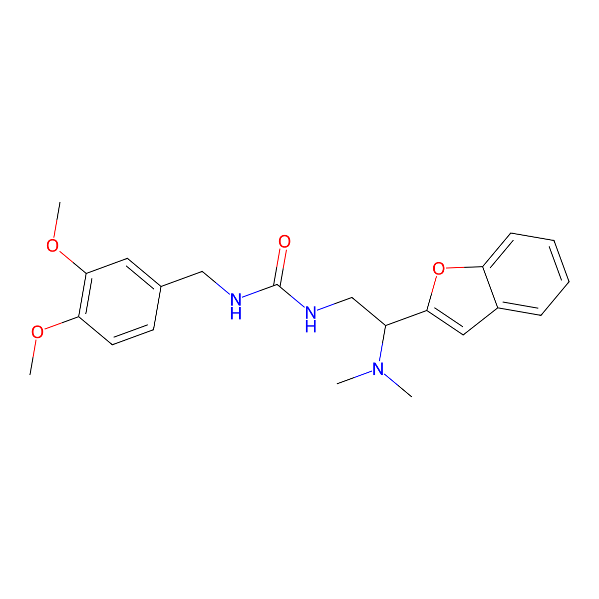 1-(2-(Benzofuran-2-yl)-2-(dimethylamino)ethyl)-3-(3,4-dimethoxybenzyl)urea molecular structure, CAS 2034563-55-6