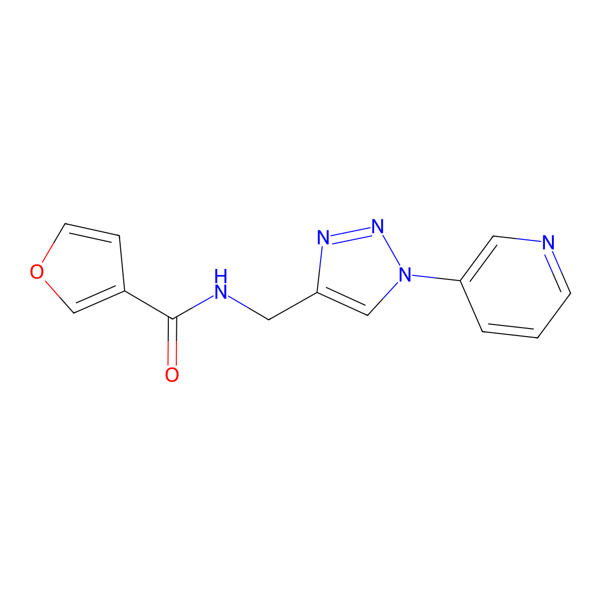 N-{[1-(pyridin-3-yl)-1H-1,2,3-triazol-4-yl]methyl}furan-3-carboxamide molecular structure, CAS 2034563-65-8