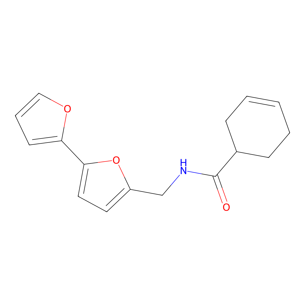 N-({[2,2'-bifuran]-5-yl}methyl)cyclohex-3-ene-1-carboxamide molecular structure, CAS 2034564-10-6