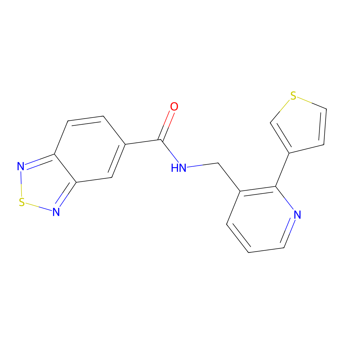 N-((2-(thiophen-3-yl)pyridin-3-yl)methyl)benzo[c][1,2,5]thiadiazole-5-carboxamide molecular structure, CAS 2034564-20-8
