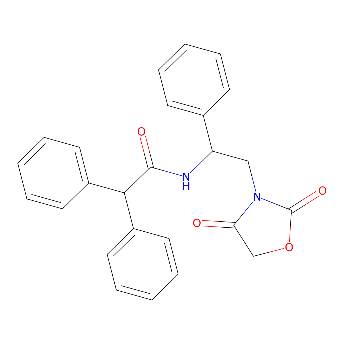 N-(2-(2,4-dioxooxazolidin-3-yl)-1-phenylethyl)-2,2-diphenylacetamide molecular structure, CAS 2034564-41-3