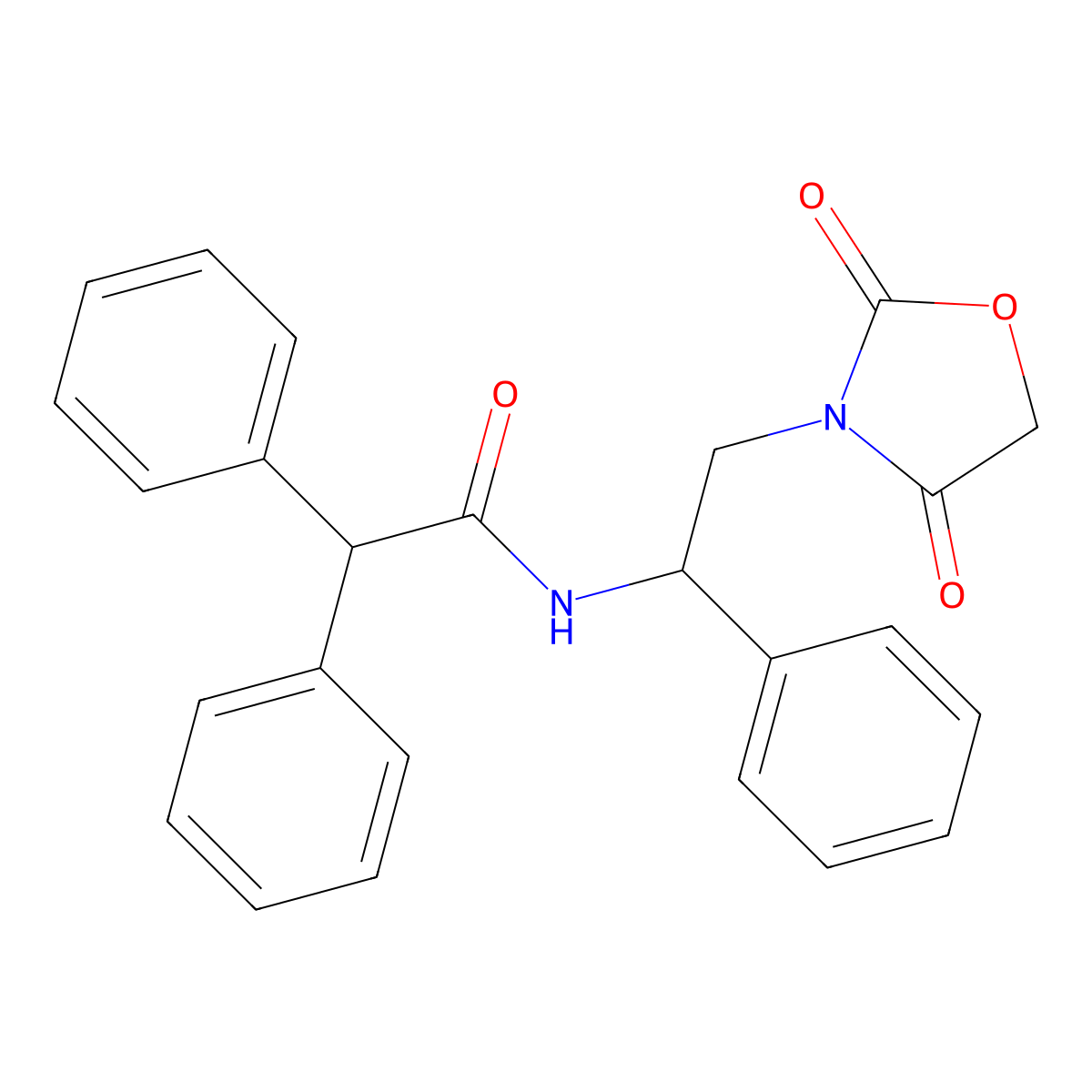 N-(2-(2,4-dioxooxazolidin-3-yl)-1-phenylethyl)-2,2-diphenylacetamide molecular structure, CAS 2034564-41-3