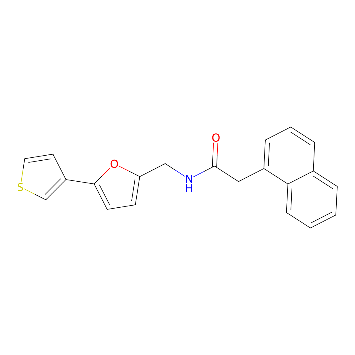 2-(naphthalen-1-yl)-N-{[5-(thiophen-3-yl)furan-2-yl]methyl}acetamide molecular structure, CAS 2034564-43-5