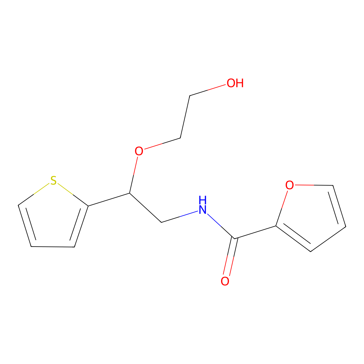 N-(2-(2-hydroxyethoxy)-2-(thiophen-2-yl)ethyl)furan-2-carboxamide molecular structure, CAS 2034564-54-8