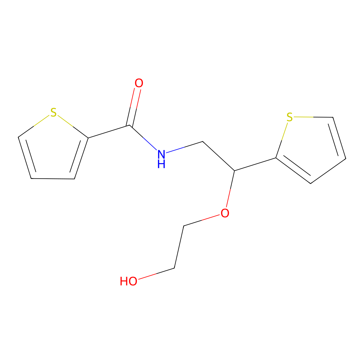 N-(2-(2-hydroxyethoxy)-2-(thiophen-2-yl)ethyl)thiophene-2-carboxamide molecular structure, CAS 2034564-63-9
