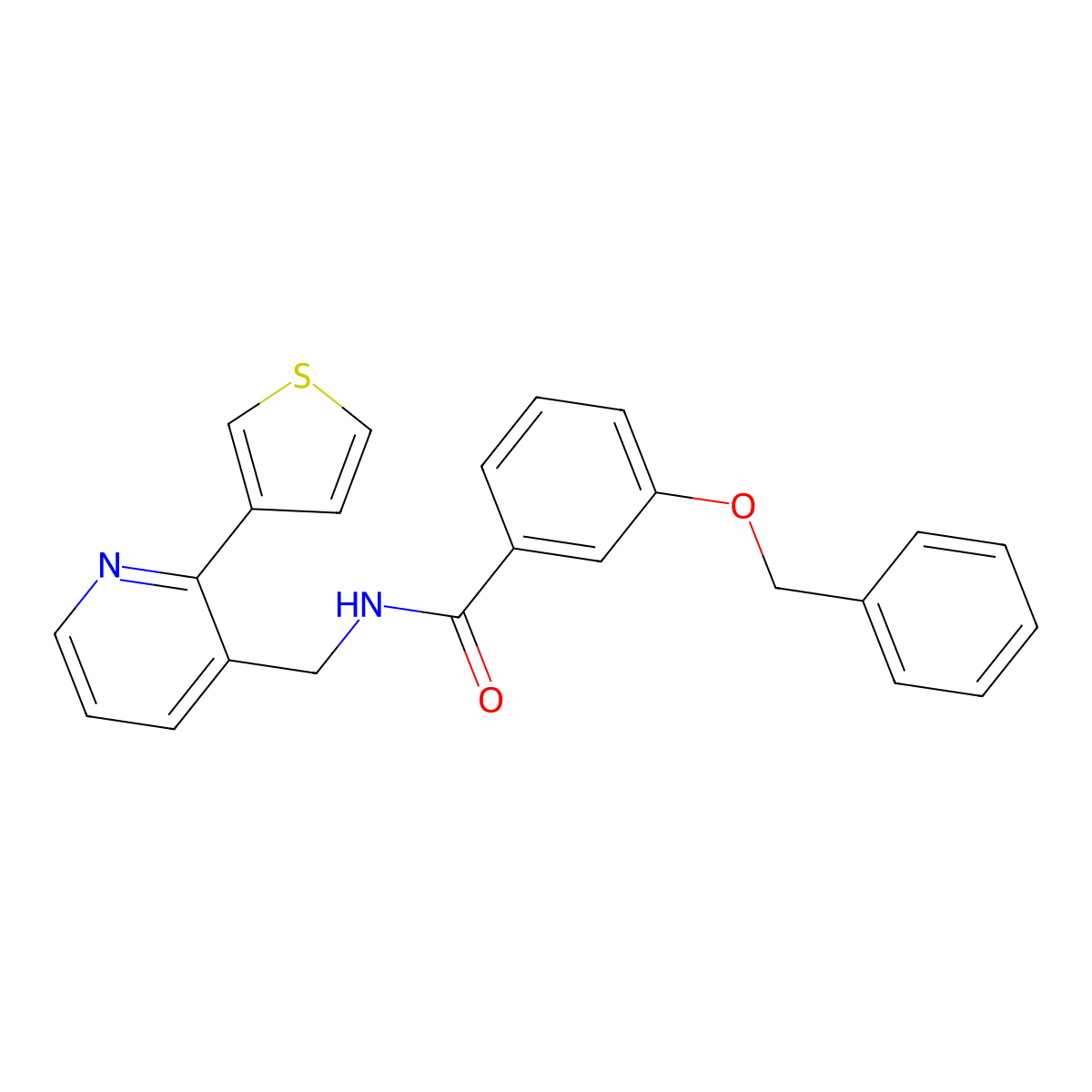 3-(benzyloxy)-N-((2-(thiophen-3-yl)pyridin-3-yl)methyl)benzamide molecular structure, CAS 2034564-72-0