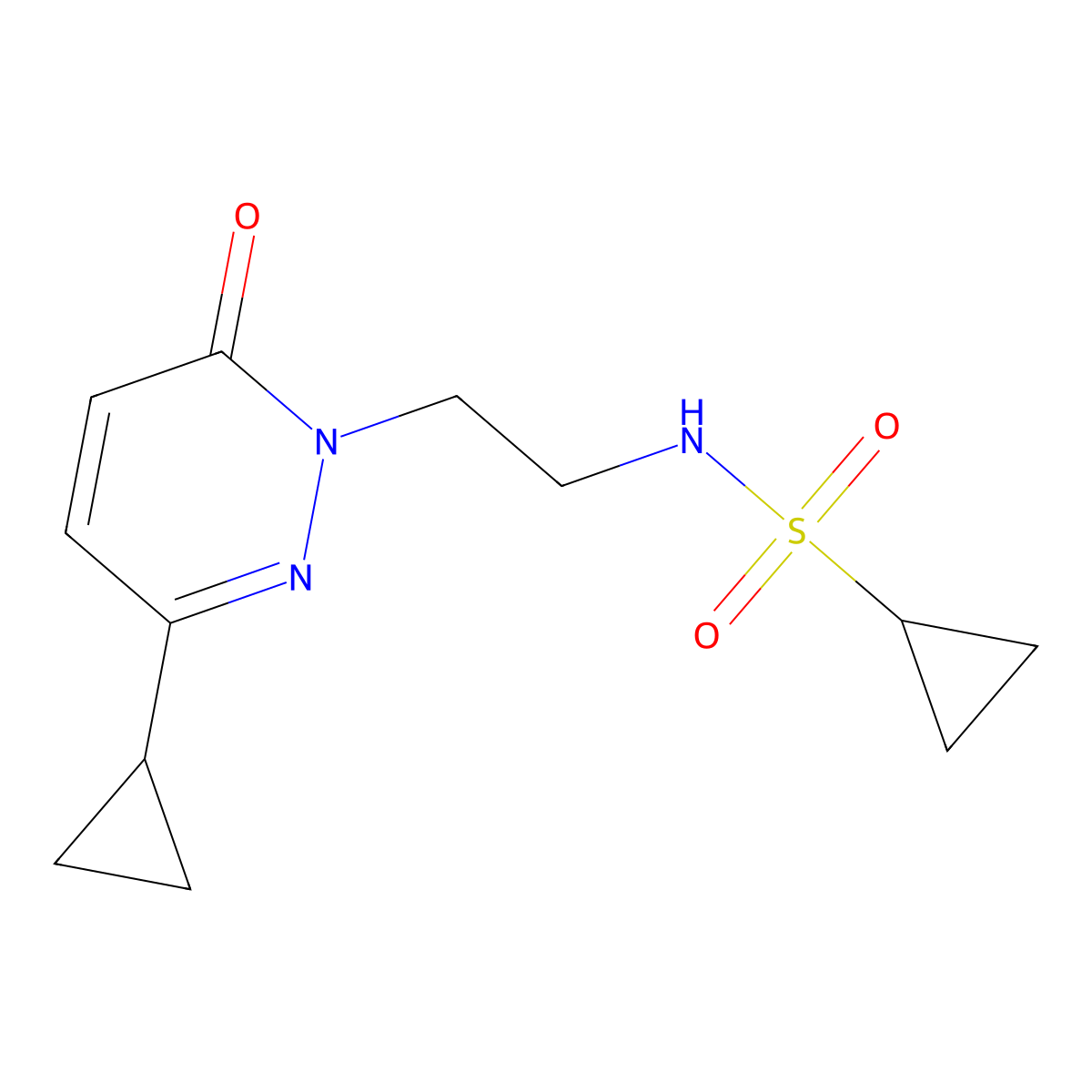 N-(2-(3-cyclopropyl-6-oxopyridazin-1(6H)-yl)ethyl)cyclopropanesulfonamide molecular structure, CAS 2034564-86-6