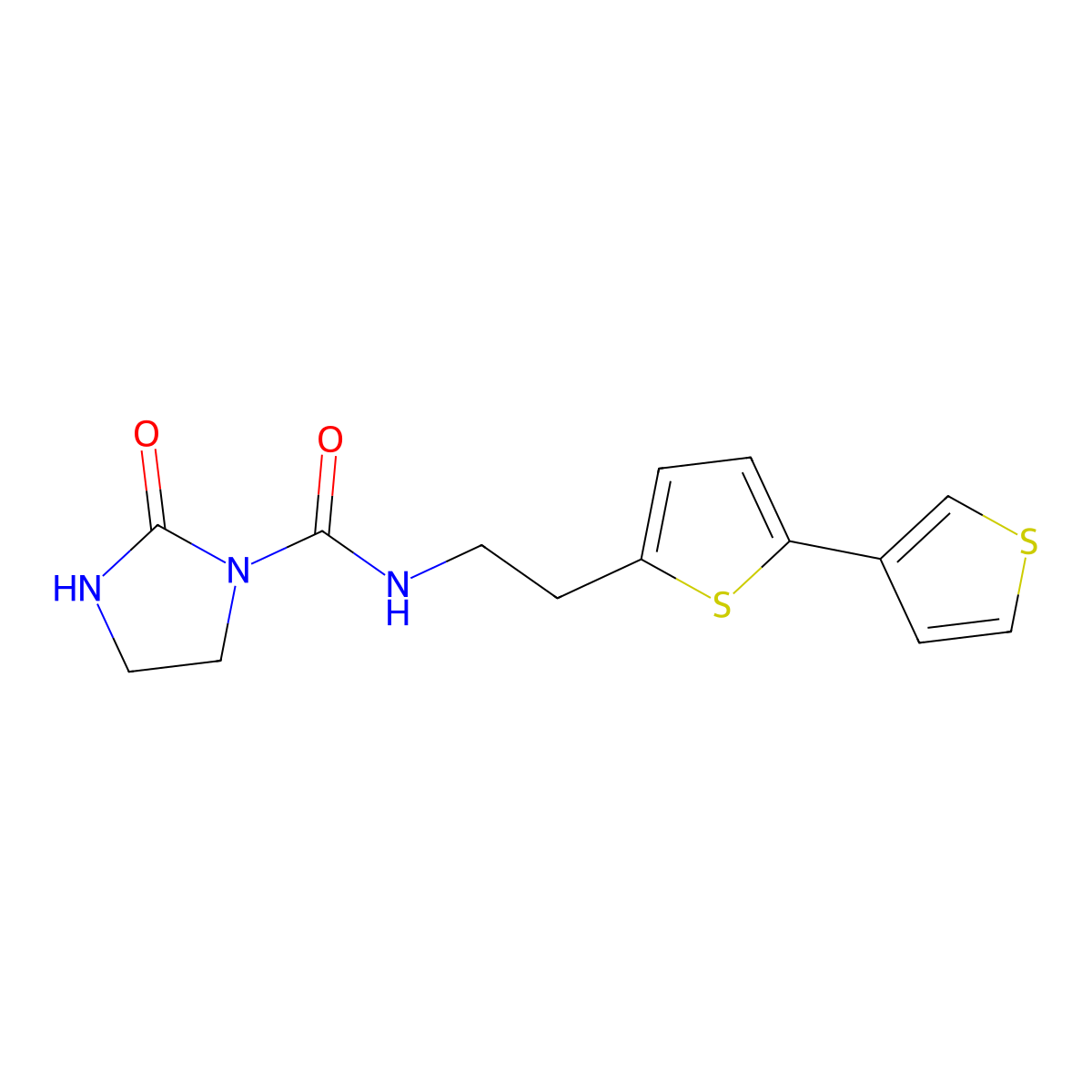 N-(2-([2,3'-bithiophen]-5-yl)ethyl)-2-oxoimidazolidine-1-carboxamide molecular structure, CAS 2034564-97-9
