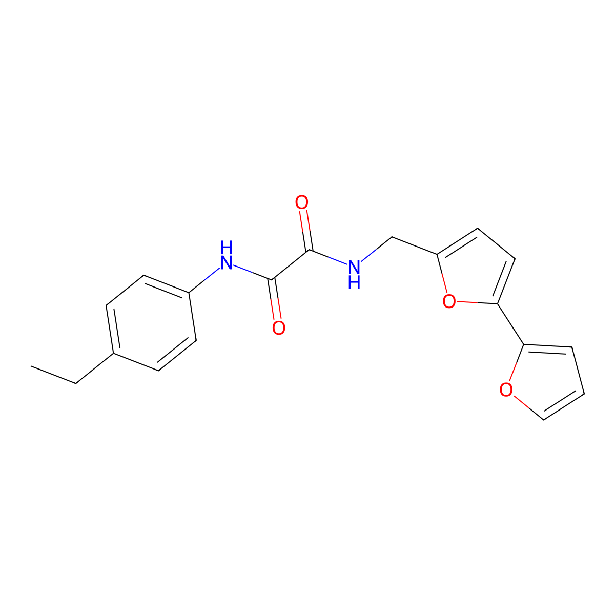 N-({[2,2'-bifuran]-5-yl}methyl)-N'-(4-ethylphenyl)ethanediamide molecular structure, CAS 2034565-07-4