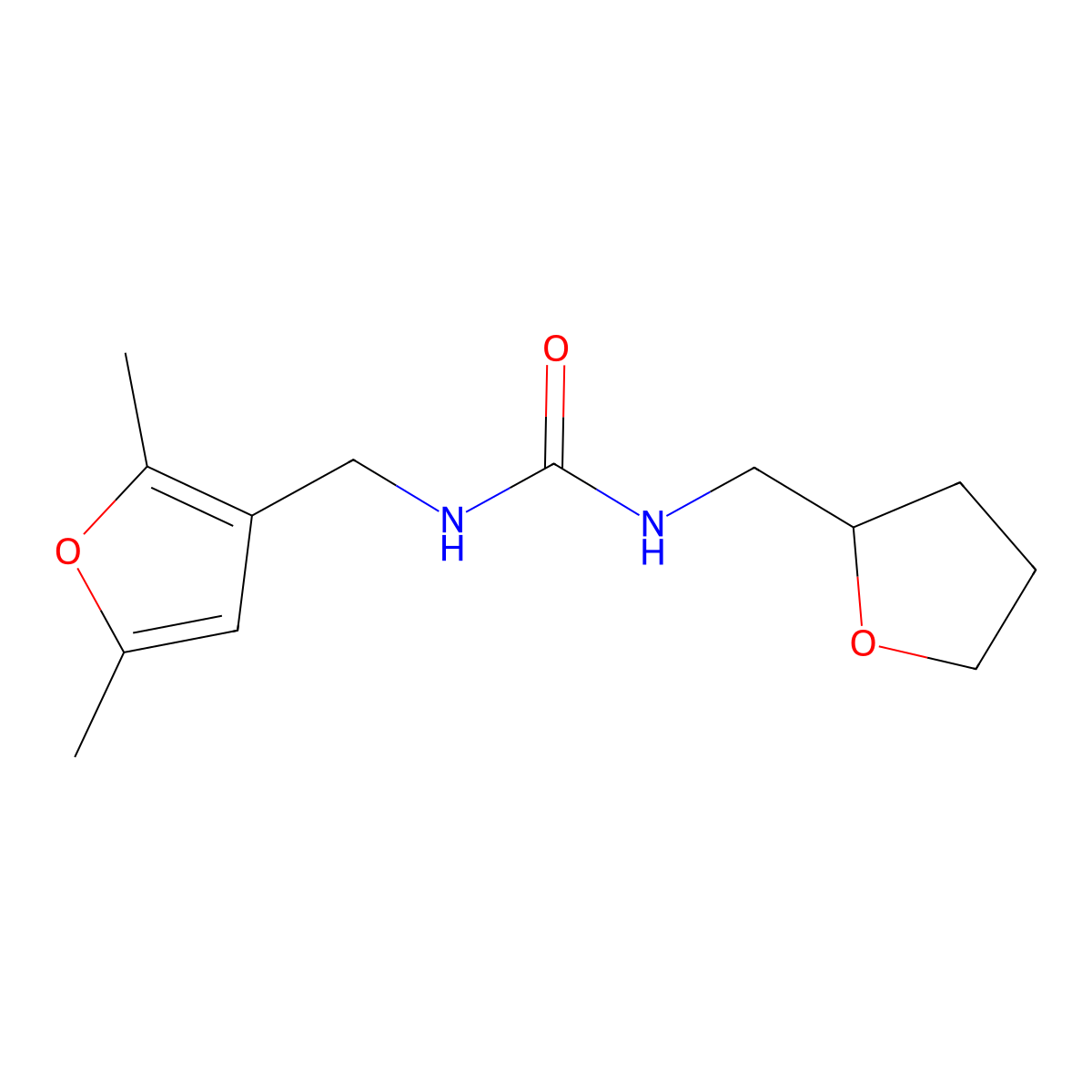 1-((2,5-Dimethylfuran-3-yl)methyl)-3-((tetrahydrofuran-2-yl)methyl)urea molecular structure, CAS 2034565-08-5