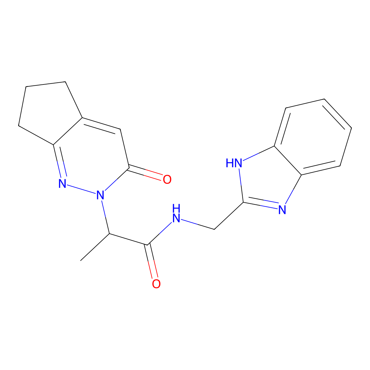 N-((1H-benzo[d]imidazol-2-yl)methyl)-2-(3-oxo-3,5,6,7-tetrahydro-2H-cyclopenta[c]pyridazin-2-yl)propanamide molecular structure, CAS 2034565-12-1