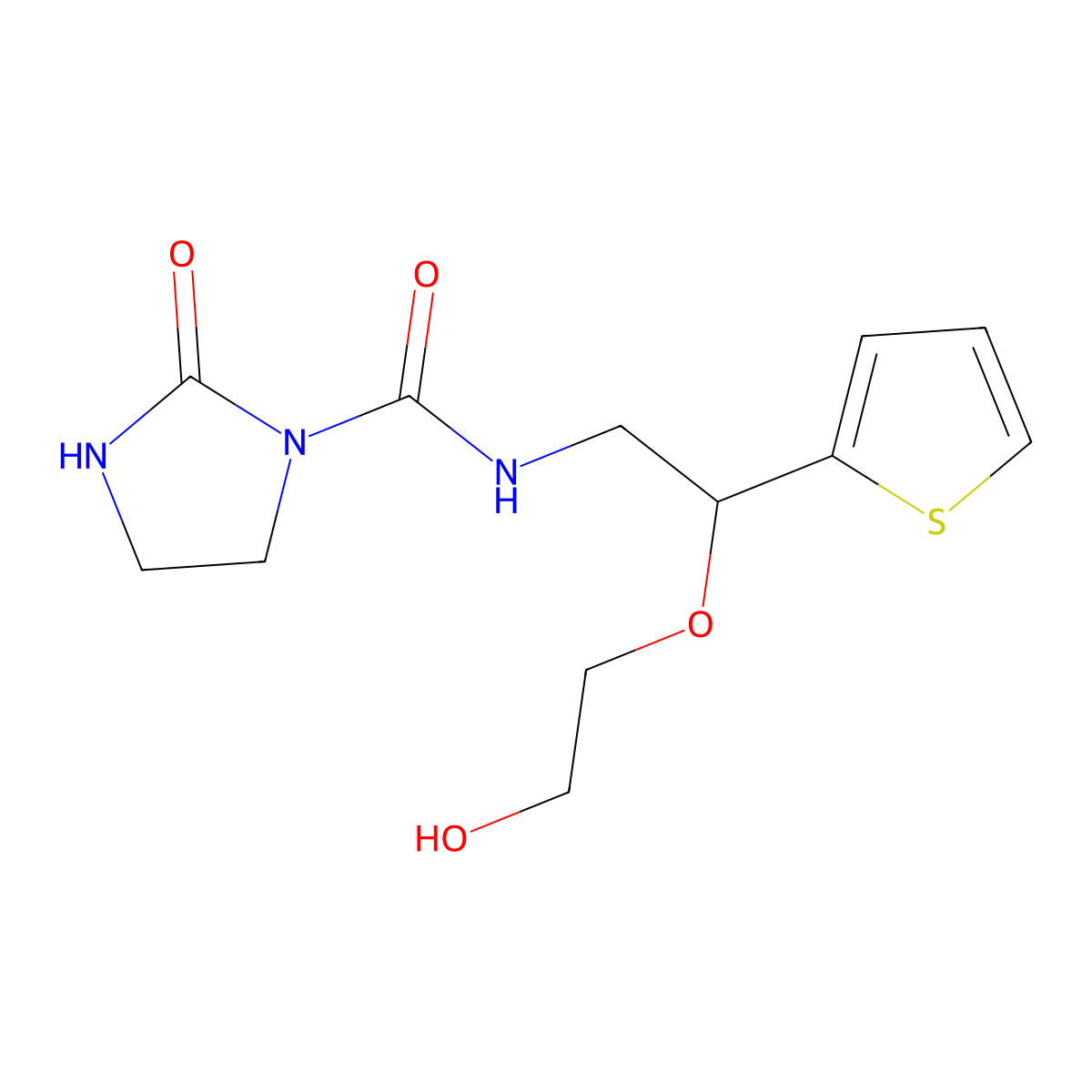 N-[2-(2-hydroxyethoxy)-2-(thiophen-2-yl)ethyl]-2-oxoimidazolidine-1-carboxamide molecular structure, CAS 2034565-20-1