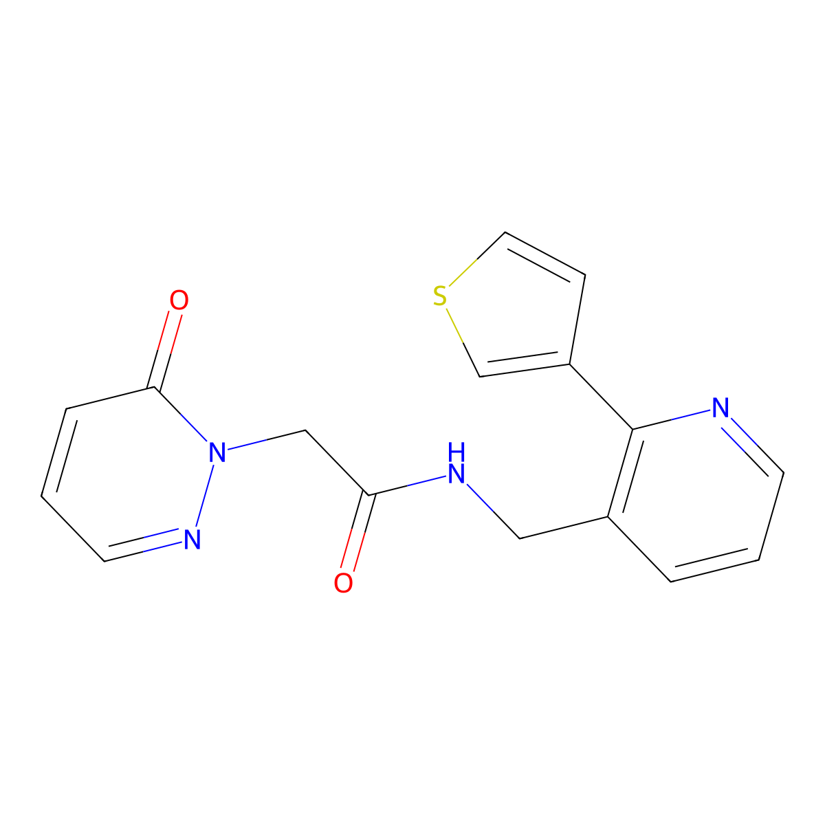 2-(6-oxopyridazin-1(6H)-yl)-N-((2-(thiophen-3-yl)pyridin-3-yl)methyl)acetamide molecular structure, CAS 2034565-34-7