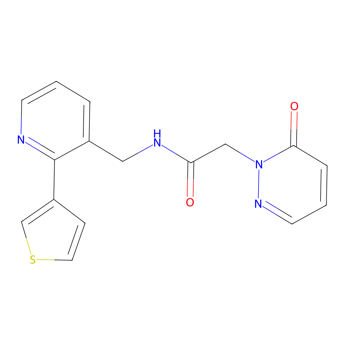 2-(6-oxopyridazin-1(6H)-yl)-N-((2-(thiophen-3-yl)pyridin-3-yl)methyl)acetamide molecular structure, CAS 2034565-34-7