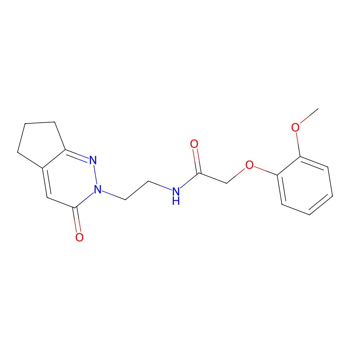 2-(2-methoxyphenoxy)-N-(2-(3-oxo-3,5,6,7-tetrahydro-2H-cyclopenta[c]pyridazin-2-yl)ethyl)acetamide molecular structure, CAS 2034565-35-8