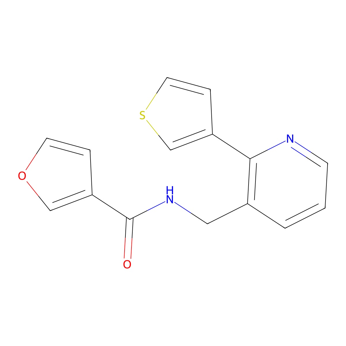 N-{[2-(thiophen-3-yl)pyridin-3-yl]methyl}furan-3-carboxamide molecular structure, CAS 2034565-40-5