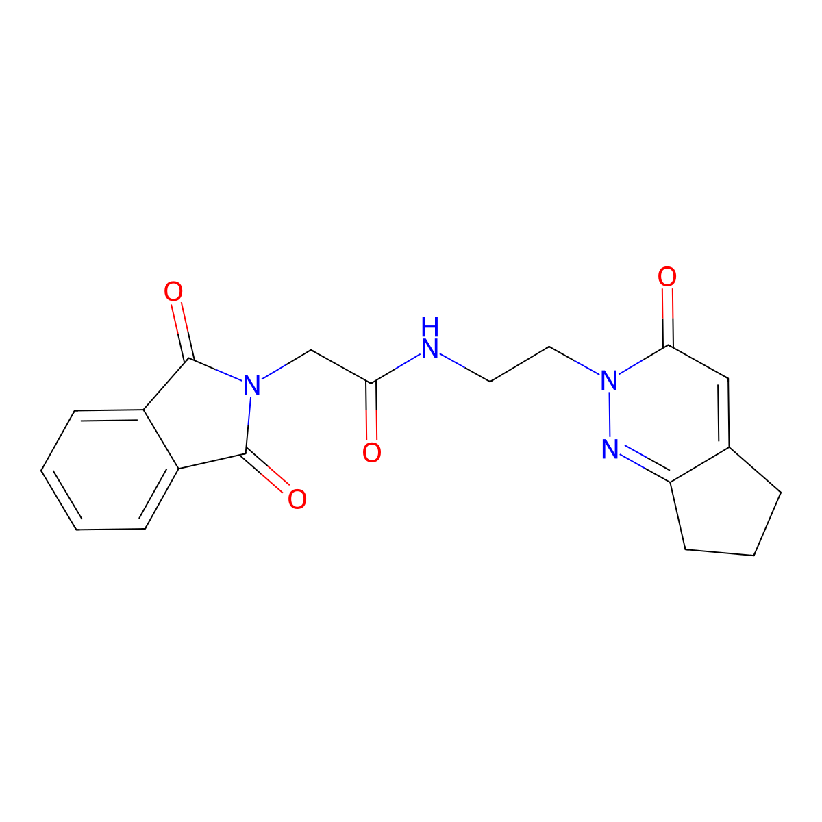 2-(1,3-dioxoisoindolin-2-yl)-N-(2-(3-oxo-3,5,6,7-tetrahydro-2H-cyclopenta[c]pyridazin-2-yl)ethyl)acetamide molecular structure, CAS 2034565-41-6