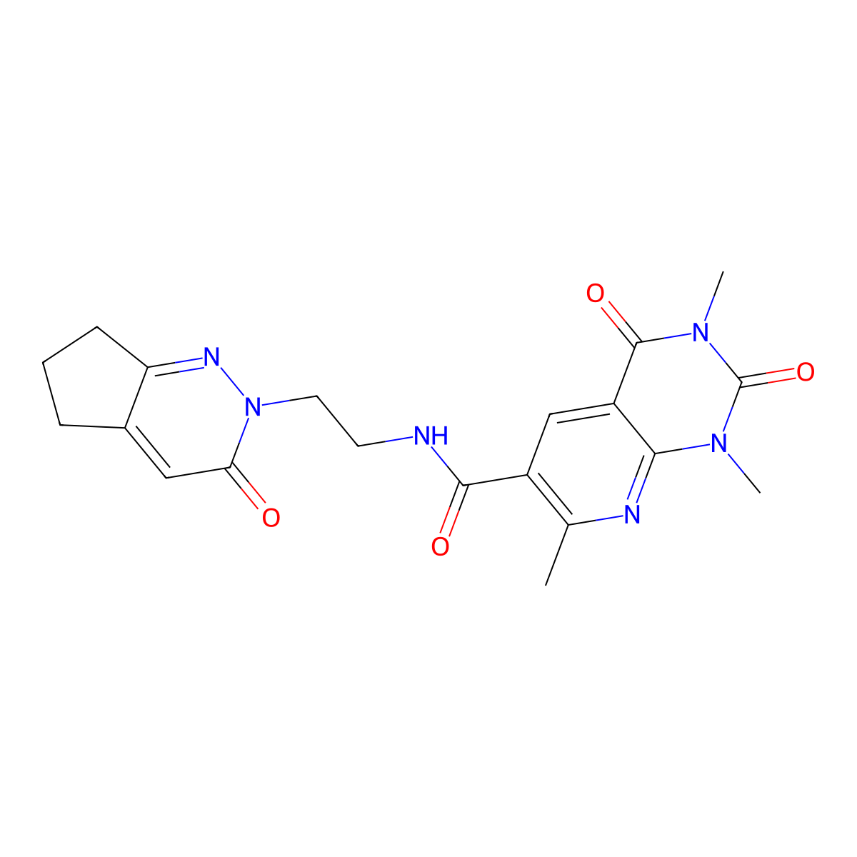 1,3,7-trimethyl-2,4-dioxo-N-(2-(3-oxo-3,5,6,7-tetrahydro-2H-cyclopenta[c]pyridazin-2-yl)ethyl)-1,2,3,4-tetrahydropyrido[2,3-d]pyrimidine-6-carboxamide molecular structure, CAS 2034565-48-3