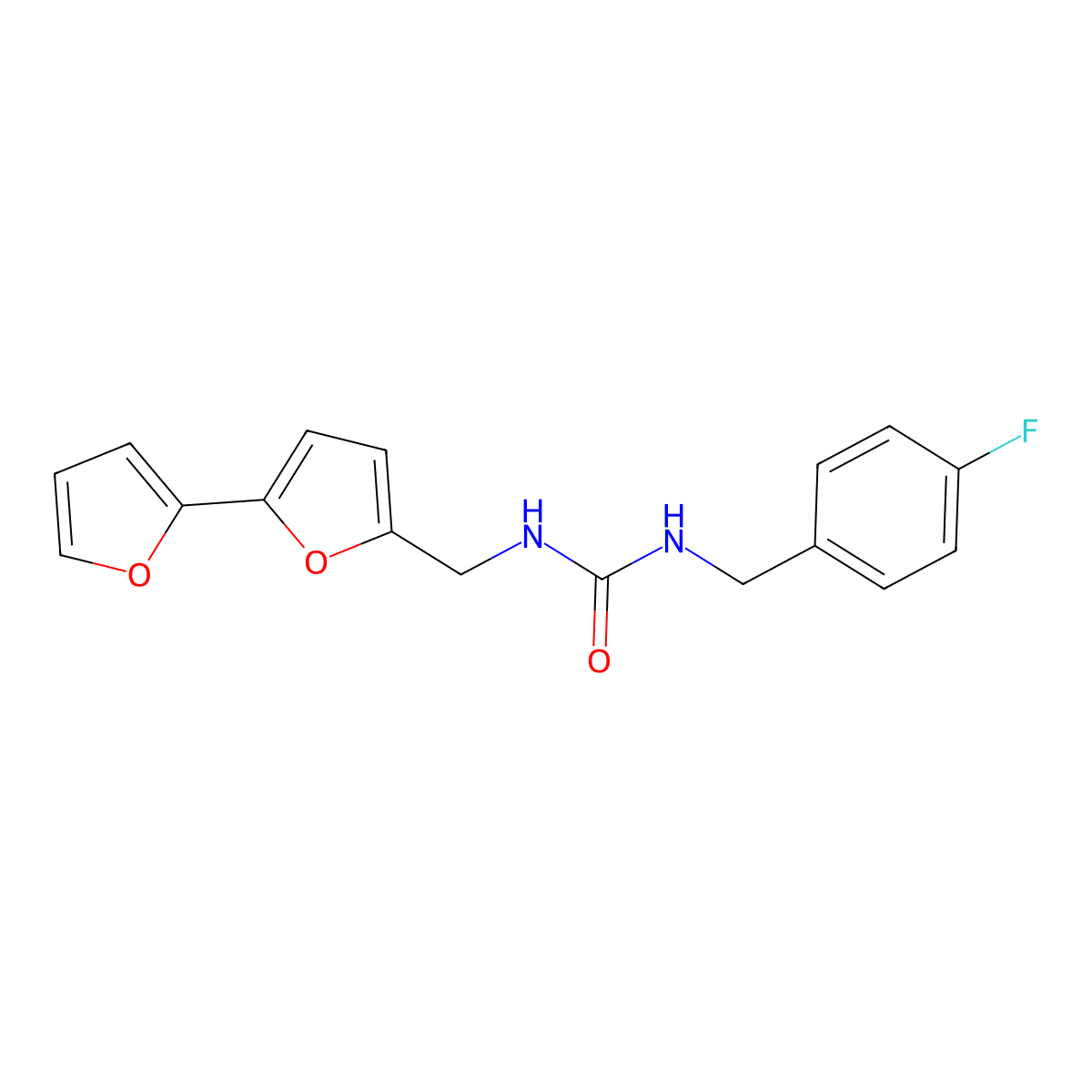 1-([2,2'-Bifuran]-5-ylmethyl)-3-(4-fluorobenzyl)urea molecular structure, CAS 2034565-52-9