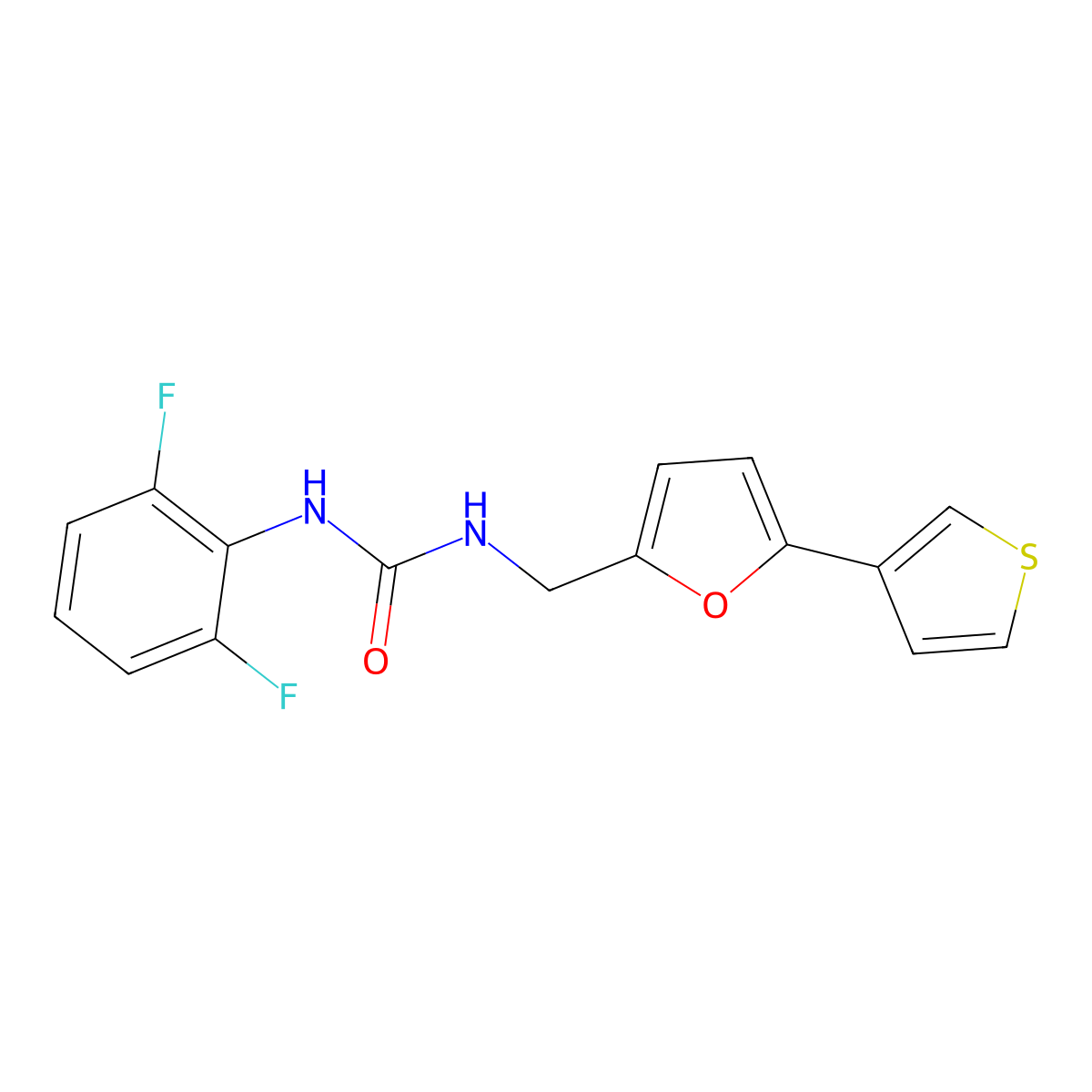 1-(2,6-Difluorophenyl)-3-((5-(thiophen-3-yl)furan-2-yl)methyl)urea molecular structure, CAS 2034565-59-6