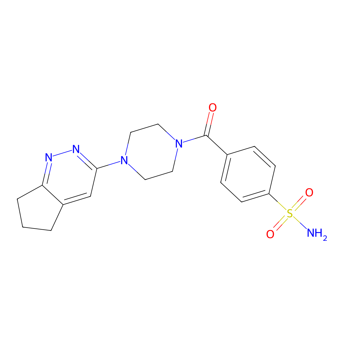 4-(4-(6,7-dihydro-5H-cyclopenta[c]pyridazin-3-yl)piperazine-1-carbonyl)benzenesulfonamide molecular structure, CAS 2034565-62-1