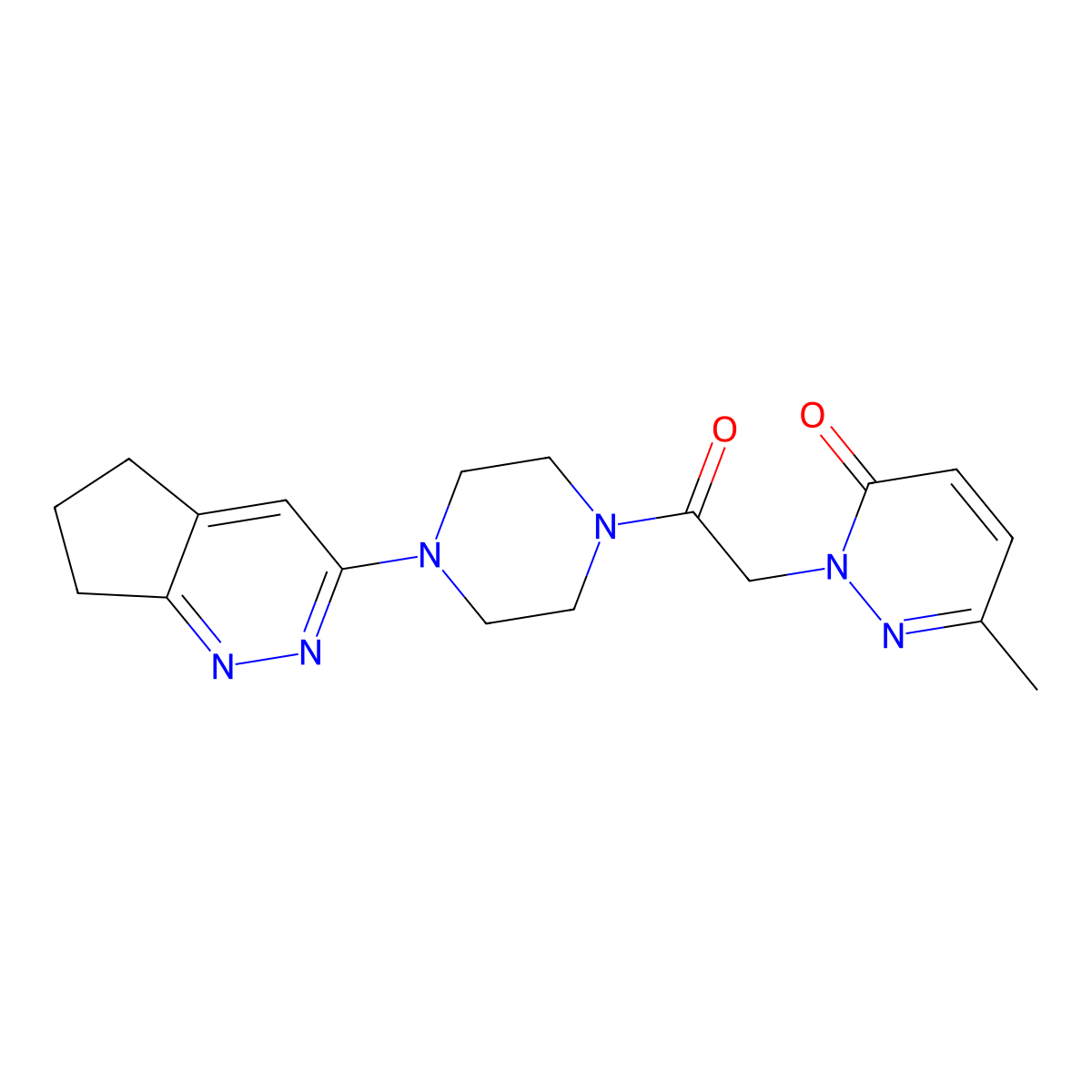 2-[2-(4-{5H,6H,7H-cyclopenta[c]pyridazin-3-yl}piperazin-1-yl)-2-oxoethyl]-6-methyl-2,3-dihydropyridazin-3-one molecular structure, CAS 2034565-66-5