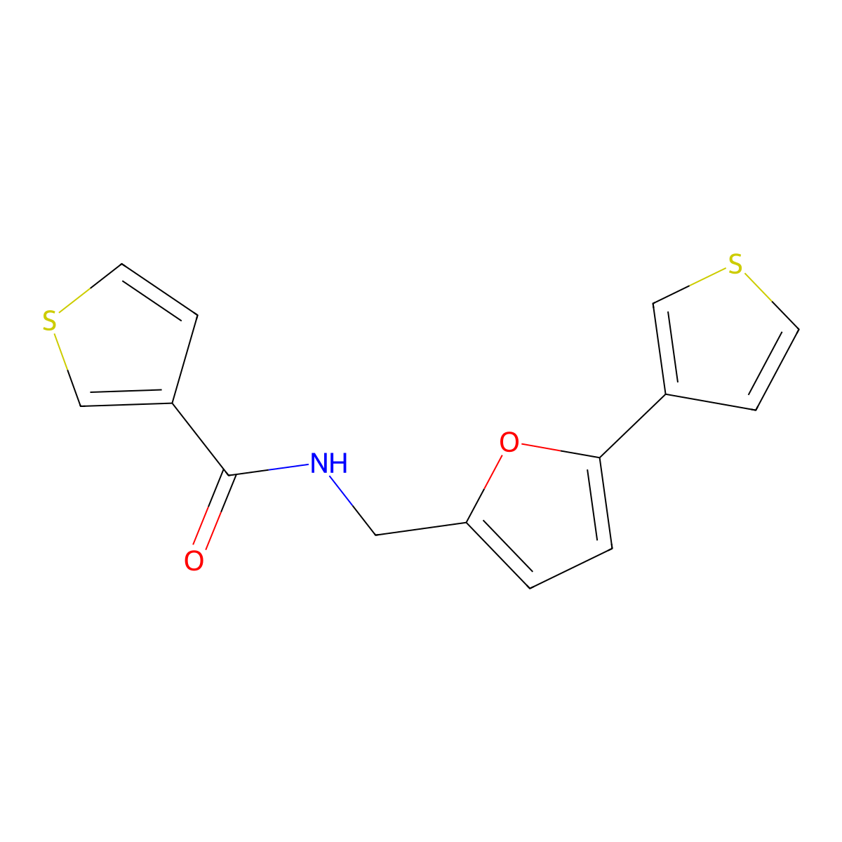 N-((5-(thiophen-3-yl)furan-2-yl)methyl)thiophene-3-carboxamide molecular structure, CAS 2034565-69-8