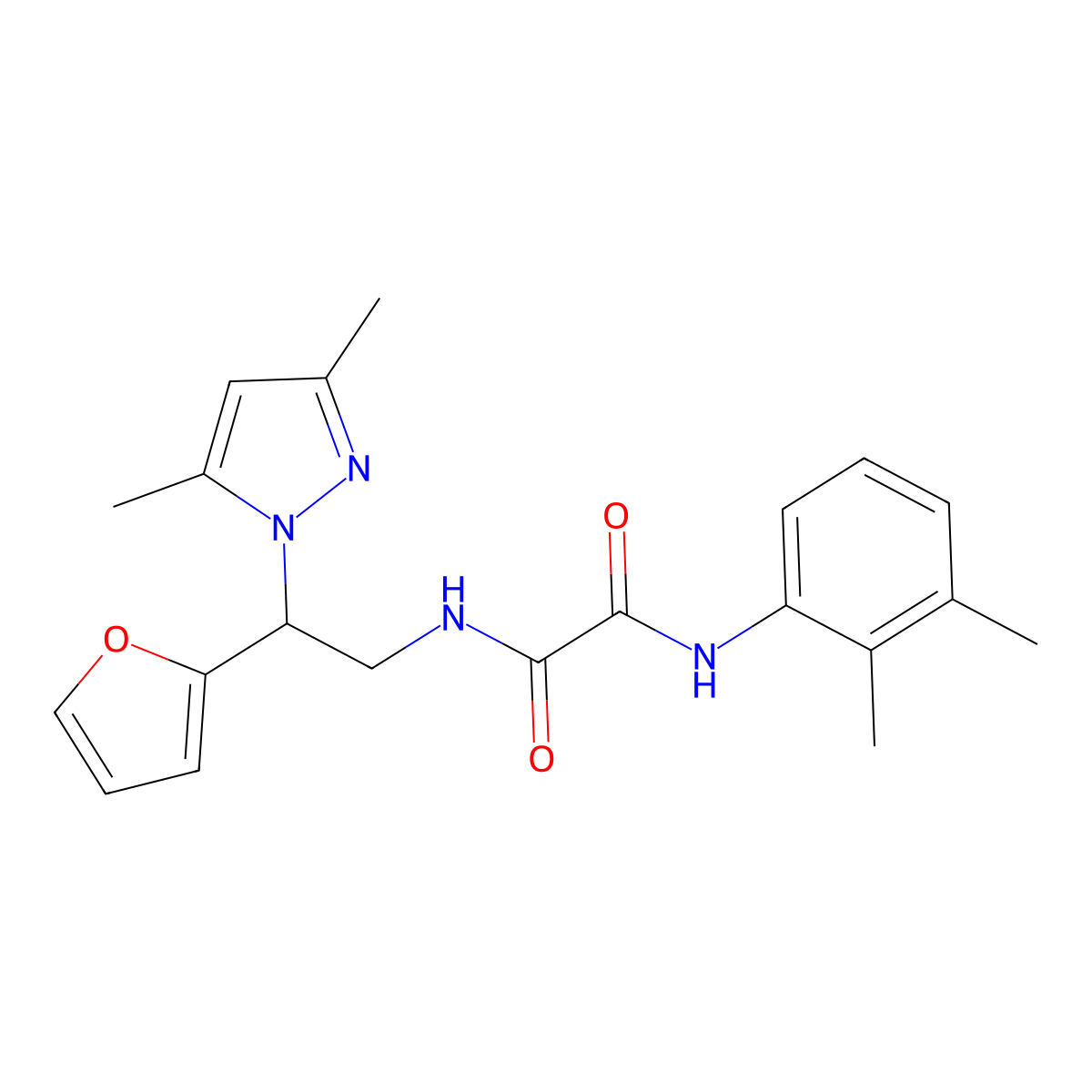 N1-(2-(3,5-dimethyl-1H-pyrazol-1-yl)-2-(furan-2-yl)ethyl)-N2-(2,3-dimethylphenyl)oxalamide molecular structure, CAS 2034565-71-2